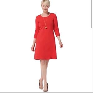 Attitudes by Renee | Red Jersey  A-Line Dress
